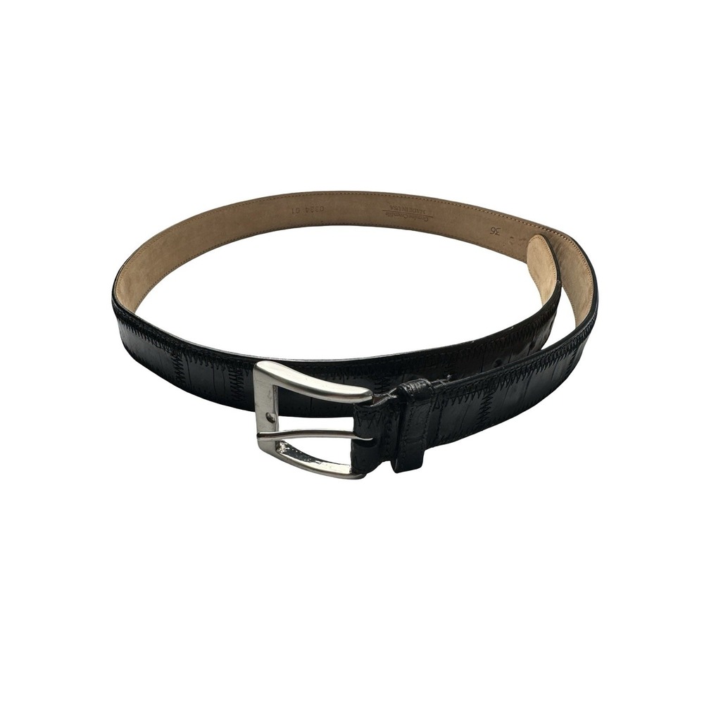 Bespoke Black Genuine Crocodile 1.25 Inch Width Mens Belt Size 36 NWOT USA